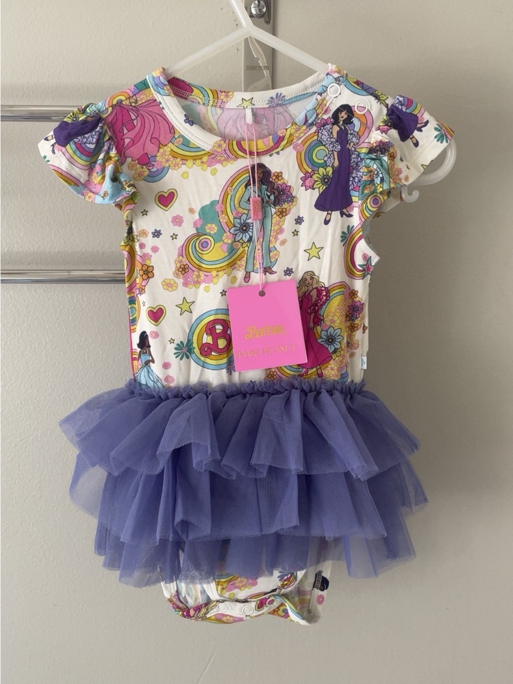 NWT Posh Peanut Bamboo Barbie Purple Tutu Bodysuit